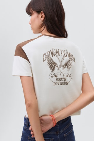T-shirt en coton imprimé - Blanc