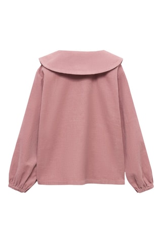 Blouse en velours côtelé col Claudine - Rose