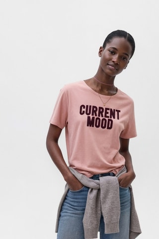 T-shirt imprimé manches courtes - Rose