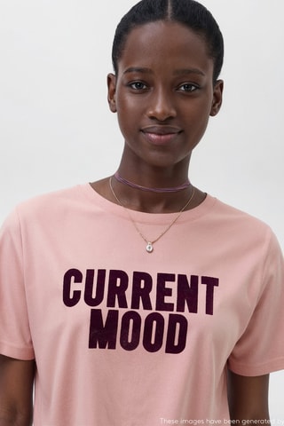 T-shirt imprimé manches courtes - Rose