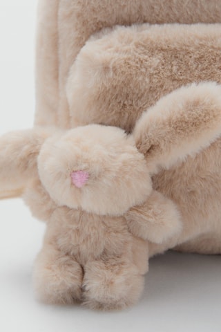 Sac à dos en fausse fourrure lapin - Beige