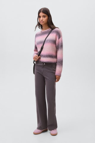 Pull-over maille multicolore - Rose clair