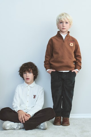 Sweat-shirt imprimé relief - Camel