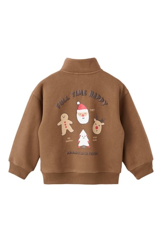 Sweat-shirt imprimé relief - Camel