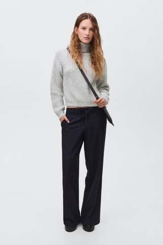 Pull-over maille col montant - Gris clair