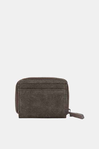 Porte-monnaie cuir clouté - Gris