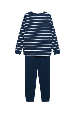 Pyjama long à rayures - Bleu marine