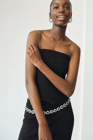 Top foulard pointe - Noir