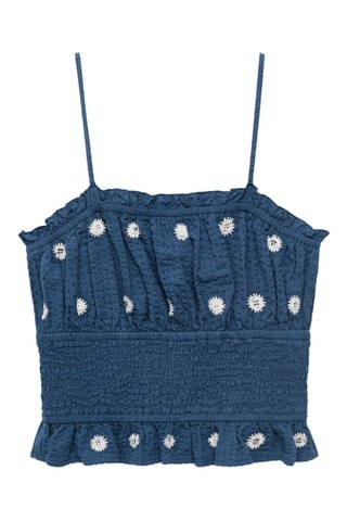 Haut brodé miroirs - Bleu marine