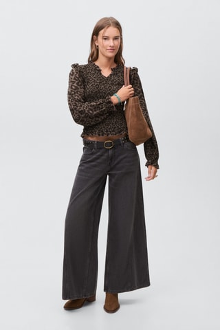Blouse fluide léopard - Marron