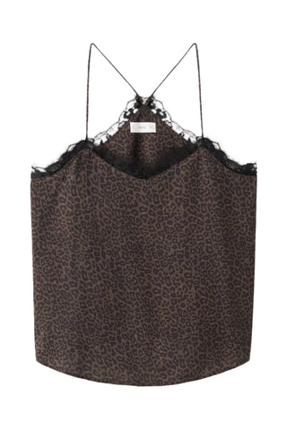 Top lingerie léopard - Marron