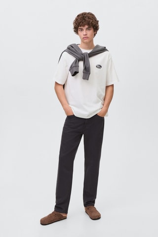 T-shirt brodé imprimé - Blanc