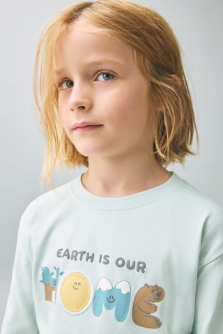 T-shirt en coton imprimé - Vert clair