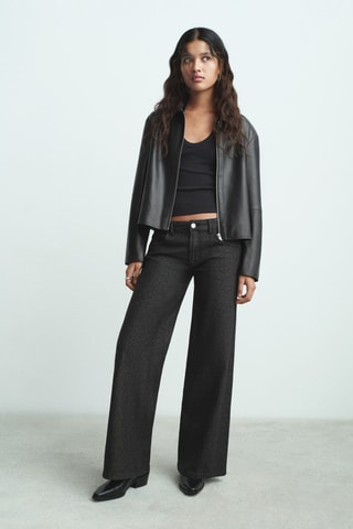 Jean wideleg glitter - Noir