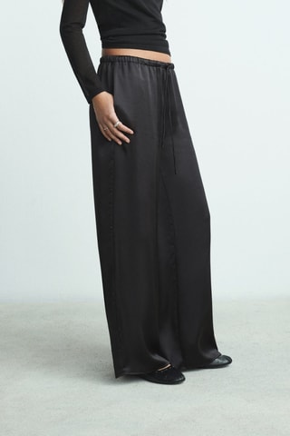 Pantalon fluide satiné - Noir