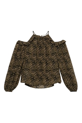 Robe imprimée cut-out - Kaki