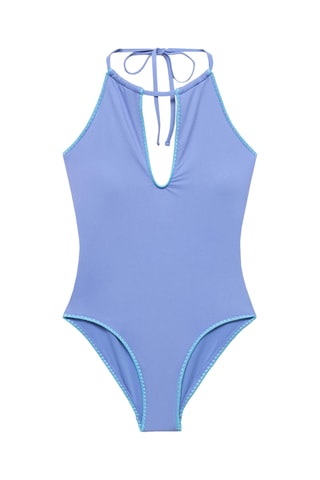 Maillot de bain à emmanchures américaines - Bleu