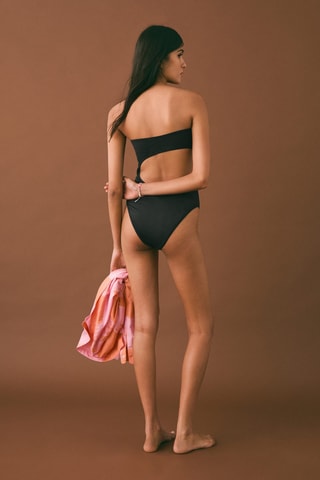 Maillot de bain asymétrique ouverture - Noir