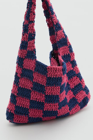 Sac crochet carreaux - Fuchsia