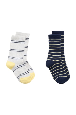 Lot 2 paires chaussettes rayures - Vert clair