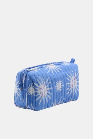 Trousse de toilette matelassée imprimée - Bleu