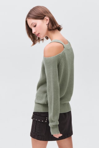Pull manches à découpe - Kaki