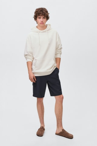 Sweater à capuche coton - Blanc