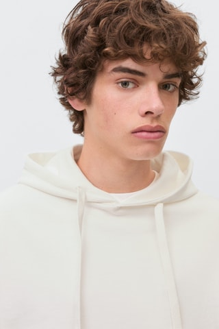 Sweater à capuche coton - Blanc
