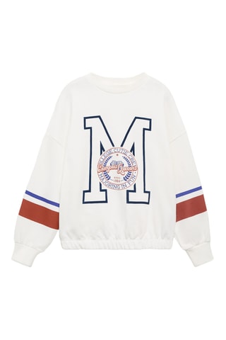 Sweat-shirt coton imprimé - Blanc