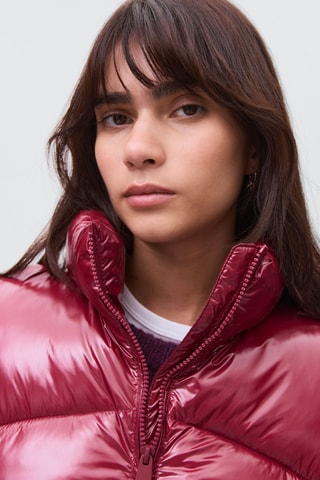 Anorak matelassé brillant - Bordeaux