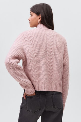 Pull-over maille texturé - Rose clair