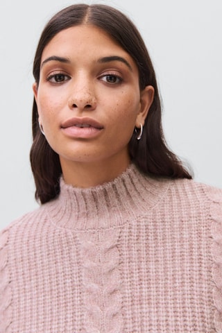 Pull-over maille texturé - Rose clair