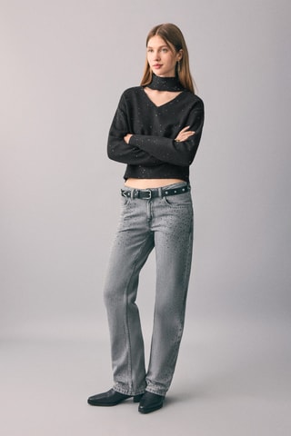 Pull-over maille sequins - Noir