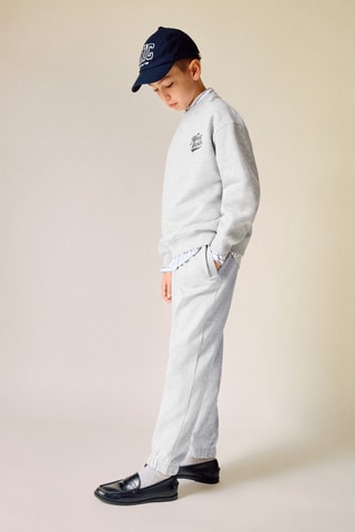Sweat-shirt coton imprimé - Gris