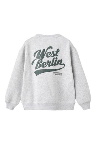 Sweat-shirt coton imprimé - Gris