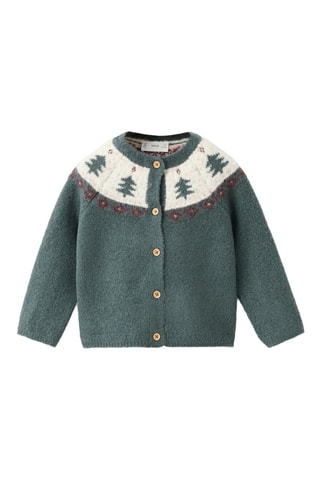 Cardigan imprimé maille - Vert