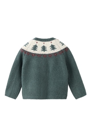 Cardigan imprimé maille - Vert