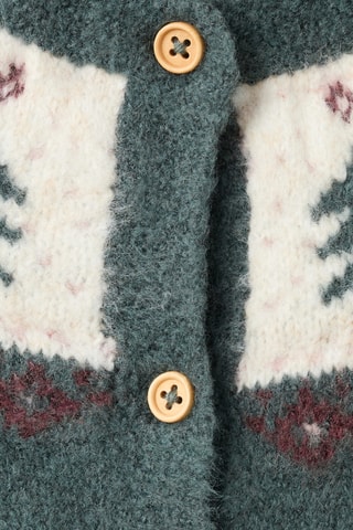 Cardigan imprimé maille - Vert