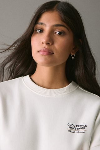 Sweater imprimé coton - Blanc