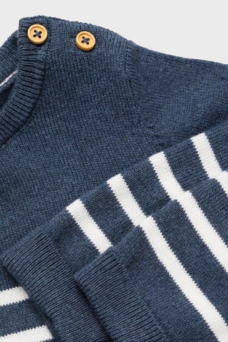 Pull-over en maille à rayures - Bleu