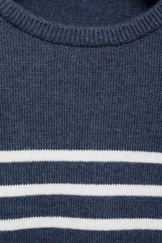 Pull-over en maille à rayures - Bleu