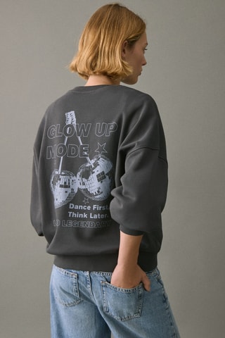 Sweat-shirt coton imprimé - Anthracite