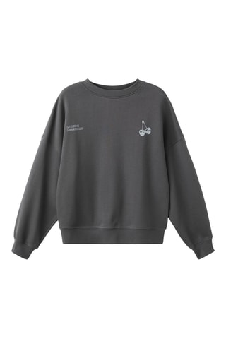 Sweat-shirt coton imprimé - Anthracite