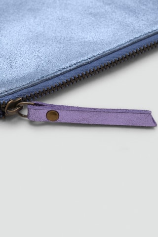 Porte-monnaie cuir métallisé - Bleu
