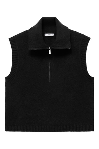 Gilet maille col montant - Noir