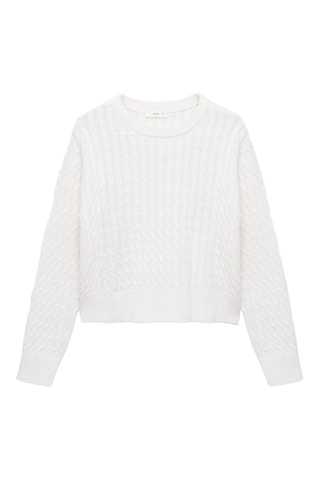 Pull-over maille tressée - Blanc
