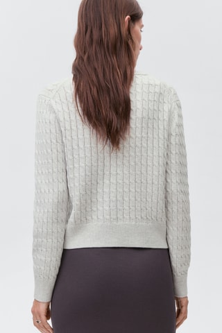 Pull-over maille tressée - Gris