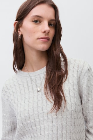 Pull-over maille tressée - Gris