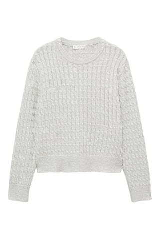 Pull-over maille tressée - Gris