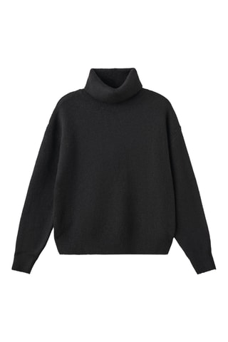 Pull-over maille col montant - Noir